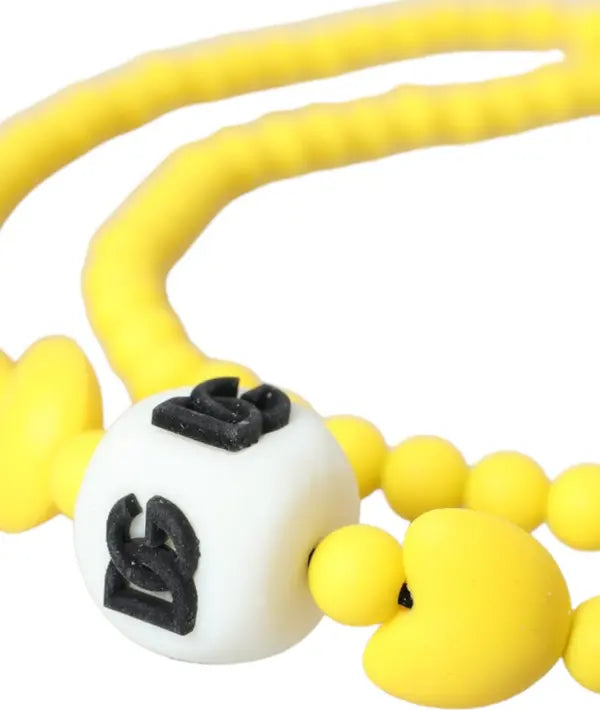 Dolce & Gabbana – Yellow Beaded DG Logo Charm Necklace