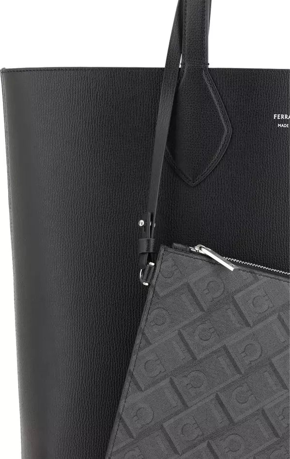 Ferragamo Tote Bag – Gegrained Leren Silhouet