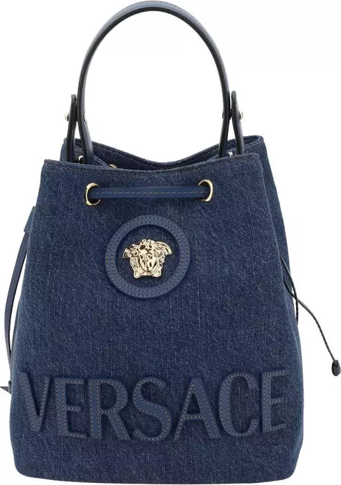 Versace Bucket Bag – Denim & Goudaccenten